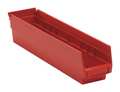 Quantum Storage Systems 50 lb Shelf Storage Bin, Polypropylene, 4 1/8 in W, 4 in H, Red, 17 7/8 in L QSB103RD