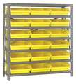 Quantum Storage Systems Steel Bin Shelving, 36 in W x 39 in H x 12 in D, 7 Shelves, Yellow 1239-109YL