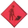 Eastern Metal Signs And Safety Workers Ahead Traffic Sign, 36 in Height, 36 in Width, Polyester, PVC, Diamond, No Text C/36-EMO-3FH-HD MEN WORK SYM