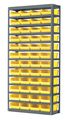 Akro-Mils Steel Bin Shelving, 36 in W x 79 in H x 12 in D, 13 Shelves, Yellow AS1279150Y