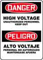 Accuform Spanish-Bilingual Danger Sign, 14 in Height, 10 in Width, Plastic, Rectangle, English, Spanish SBMELC044VP