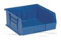 Quantum Storage Systems 50 lb Hang & Stack Storage Bin, Polypropylene, 11 in W, 5 in H, Blue, 10 7/8 in L QUS235BL