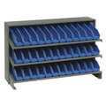 Quantum Storage Systems Steel Bench Pick Rack, 36 in W x 21 in H x 12 in D, 3 Shelves, Blue QPRHA-100BL