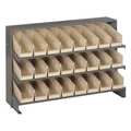 Quantum Storage Systems Steel Bench Pick Rack, 36 in W x 21 in H x 12 in D, 3 Shelves, Ivory QPRHA-101IV