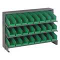 Quantum Storage Systems Steel Bench Pick Rack, 36 in W x 21 in H x 12 in D, 3 Shelves, Green QPRHA-101GN