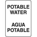 Accuform Spanish-Bilingual Potable Water Sign, 14" Height, 10" Width, Plastic, Rectangle, English, Spanish MSPS534VP