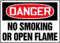 Accuform Danger No Smoking Sign, 10" H, 14 in W, Rectangle, English, MSMK050VA MSMK050VA