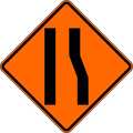Lyle Right Lane Ends Traffic Sign, 30 in Height, 30 in Width, Aluminum, Diamond, No Text W4-2R-BO-30HA