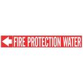 Brady Pipe Marker, Fire Protection Water, 1 In.H 20430
