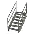 Zoro Select Industrial Stairway, 6 Steps, 49" Rise, 57" Run, 36"W Serrated Tread IS49-36