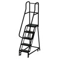 Ega 80 in H Steel Rolling Ladder, 5 Steps, 450 lb Load Capacity CA-F008-BL