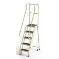 Ega 80 in H Steel Rolling Ladder, 5 Steps, 450 lb Load Capacity CA-F008