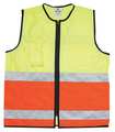 Zoro Select XL/2XL EMS Safety Vest, Lime/Orange 8068L-XL-2X
