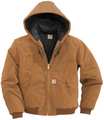 Carhartt Men's Brown Cotton Hooded Duck Jacket size S J140-BRN SML REG