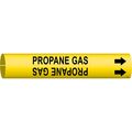 Brady Pipe Marker, Propane Gas, Y, 3/4 to1-3/8 In 4114-A