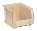 Quantum Storage Systems 50 lb Hang & Stack Storage Bin, Polypropylene, 8 1/4 in W, 7 in H, 10 3/4 in L, Ivory QUS239IV