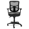 Alera Task Chair, Leather, 18-1/8" to 21-3/4" Height, Padded Arms, Black ALEEL4215
