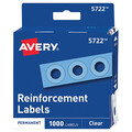 Avery Clear Hole Reinforcement, PK1000 AVE05722