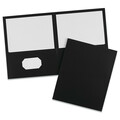 Avery Dennison Two-Pocket File Folder, Black, PK25 47988