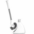 Simplehuman Toilet Brush with Caddy, Stiff, 13 in L Handle, 1 1/2 in L Brush, Gray, Stainless Steel BT1083