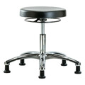 Blue Ridge Ergonomics Poly Desk Stool, Chrome, Glides, Class 10 BR-CLR-PDHSO-CR-RG