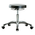 Blue Ridge Ergonomics Poly Desk Stool, Chrome, Casters, Class 10 BR-CLR-PDHSO-CR-CC