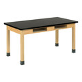 Diversified Woodcraft Compartment Table, Black, 30 in Overall L. C7302BK30N