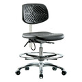 Blue Ridge Ergonomics Medium Bench Chair, 20-1/2" to 28", No Arms, Black BR-ESD-PMBCH-CR-T1-A0-CF-EC
