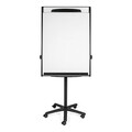 Mastervision 78"x30" Steel Dry Erase Board, Black Frame EA48062119