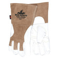 Mcr Safety Welding Leather Glove, Brown/White, M, PR 4891M