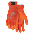 Mcr Safety Hi-Vis Cut Resistant Coated Gloves, A4 Cut Level, Foam Latex, M, 1 PR 9178LOM