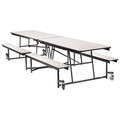 National Public Seating Rectangle Mobile Bench Table , 56" W 29" H, Gray Tabletop MTFB12-MDPEPC-GYGY