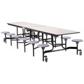 National Public Seating Rectangle Mobile Stool Table , 59" W 29" H, Gray Tabletop MTS12-MDPEPC-GY-02