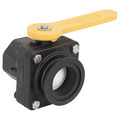 Banjo Manual 2-Way Ball Valve, Flange, Polypro MVS220FP