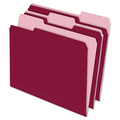 Zoro Select File Folders 8-1/2" x 11", 1/3-Cut Tab, Burgundy, Pk100 PFX421013BUR