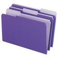 Zoro Select File Folders 8-1/2" x 14", 1/3-Cut Tab, Violet, Pk100 PFX435013VIO