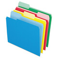 Zoro Select File Folders 8-1/2" x 11", 1/3-Cut Tab, Assorted Colors, Pk24 PFX82300