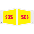 Accuform SDS 3D Projection Sign, 8 in Height, 18 in Width, V-Shaped PSP768