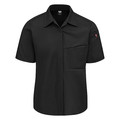 Red Kap Kitchen Shirt, 3XL, Black 501WBK SS 3XL