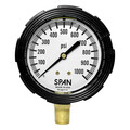 Span Pressure Gauge, 0 to 1000 psi, 1/4 in MNPT, Black LFS-220-1000-G