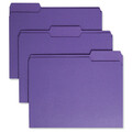 Zoro Select Pressboard Folder, 1/3-Cut Tab, Purple, PK100 13043