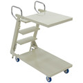 Zoro Select Steel Stock Picking Ladder Cart 440 lb. Capacity, 41-3/8"L x 20-1/2"W x 36-1/2"H SPS2-2041-C