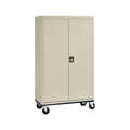 Sandusky Lee Solid Door Storage Cabinet, 46 in W, 78 in H, 24 in D, Putty TA4R462472-07