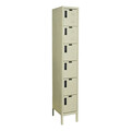 Hallowell Box Locker, 12 in W, 18 in D, 78 in H, (1) Wide, (6) Openings, Tan UEL1288-6PT