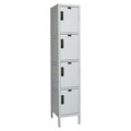 Hallowell Box Locker, 18 in W, 18 in D, 78 in H, (1) Wide, (4) Openings, Light Gray UELBP1888-4PL