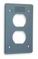 Hubbell Duplex Opening Wall Plates, Number of Gangs: 1 Thermoplastic, Light Texture Finish, Gray HBLP8FS