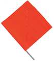 Zoro Select Handheld Warning Flag, Orange, 18x18In 1EKR8