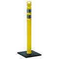 Zoro Select Delineator Post with Base, Polyethylene, 45 in H, Yellow, High-Intensity Prismatic, Grabber Top 03-747YRBC