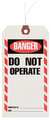 Zoro Select 3-1/8" x 6-1/4" White Inspection Tag, Danger/Do Not Operate, Pk1000 1HAB9