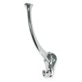 Zoro Select Coat and Garment Hook, 2 Ends, Aluminum 1HHL5